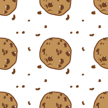 Çikolata parçalı kurabiye deseni baskı, kesim, duvar çıkartmaları, ev dekorasyonu ve daha fazlası için kusursuz..