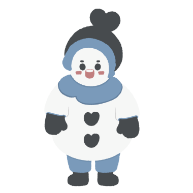 Siyah şapkalı ve mavi eşarplı kardan adam..