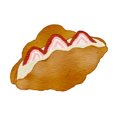 Kruvasan ve çilek çıkartmalarını, planlayıcı etiketlerini ayır..