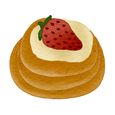 Her şeyi süslemek için çilekli kremalı tatlı krep..