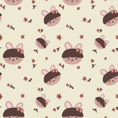 Sarı desenli küçük turuncu tavşan.