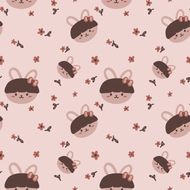 Beyaz desenli küçük turuncu tavşan.