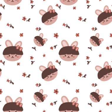 Tatlı turuncu tavşan desenli arka plan