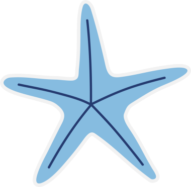 Beyaz arka planda yaz tatilini izole et. Sahilde ve yaz mevsiminde kullanılan deniz yıldızları gibi çeşitli parçalardan oluşan çıkartma..