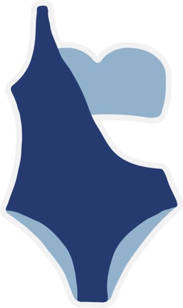 Beyaz arka planda yaz tatilini izole et. Bikini gibi çeşitli plaj ve yazla ilgili eşyaların yer aldığı çıkartma.