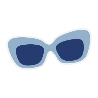 Sahilde ve yazla ilgili güneş gözlüğü gibi çeşitli eşyaların yer aldığı etiket.