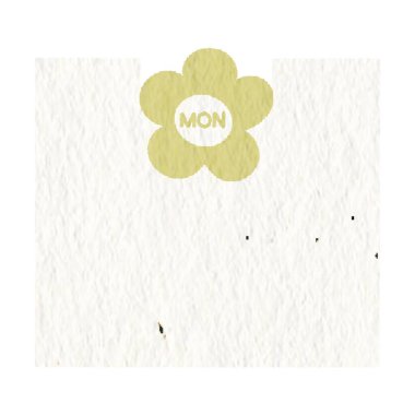 Haftalık not kağıdı çıkartmaları, kağıt notlar, günlük, yapılacaklar listesi, günlük planlamacı için, sarı çiçekli Pazartesi.