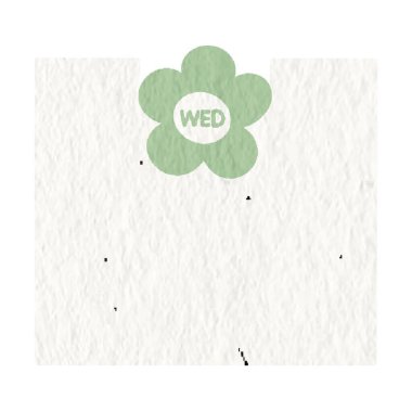 Haftalık not kağıdı çıkartmaları, kağıt notlar, günlük, yapılacaklar listesi, günlük planlamacı için, yeşil çiçekli çarşamba.