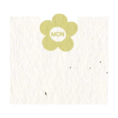 Haftalık not kağıdı çıkartmaları, kağıt notlar, günlük, yapılacaklar listesi, günlük planlamacı için, sarı çiçekli Pazartesi.