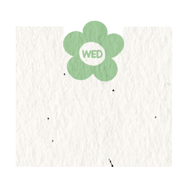 Haftalık not kağıdı çıkartmaları, kağıt notlar, günlük, yapılacaklar listesi, günlük planlamacı için, yeşil çiçekli çarşamba.