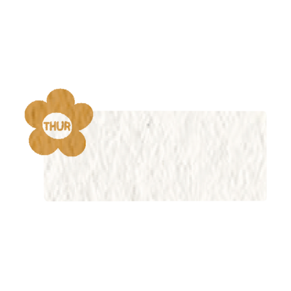 Sevimli kağıt notlar, günlük, liste, not kağıdı çıkartmaları, günlük planlayıcılar için boş günlük dekor unsurları, perşembe günü turuncu çiçekli..