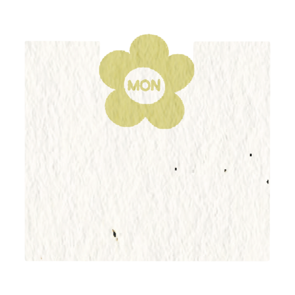 Haftalık not kağıdı çıkartmaları, kağıt notlar, günlük, yapılacaklar listesi, günlük planlamacı için, sarı çiçekli Pazartesi.