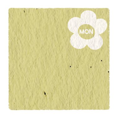 Haftalık not kağıdı çıkartmaları, kağıt notlar, günlük, günlük planlamacı için, Pazartesi, sarı kağıt desenli..