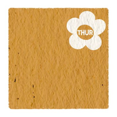 Haftalık not kağıdı çıkartmaları, kağıt notlar, günlük, günlük planlama için, perşembe günü turuncu kağıt desenli..
