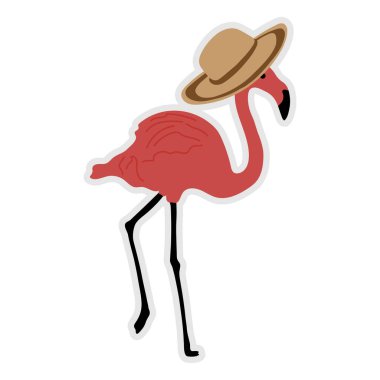Flamingo yaz karalama çıkartmaları, etiketler, logolar, etiketler, tatil için imza, seyahat ve tatil.