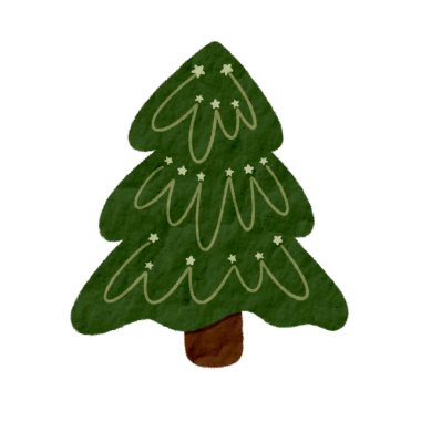 Kış mevsimi çıkartması, işaret ya da simge için Noel ağacı.