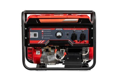 Taşınabilir elektrik jeneratörü yedek enerji için beyaza izole edildi. Yüksek kalite fotoğraf