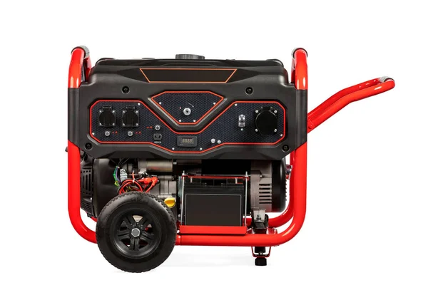 Generador Gas Eléctrico Portátil Rojo Negro Aislado Blanco Para Obtener — Foto de Stock
