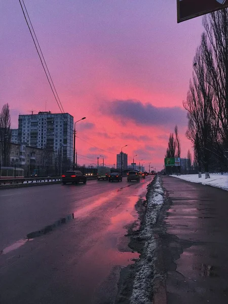 Город Триест Ночное Время — стоковое фото