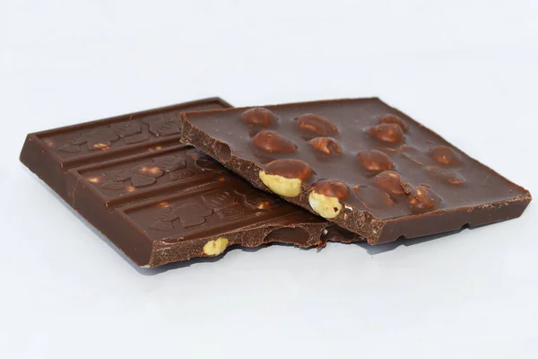 Pedazos Chocolate Con Leche Con Nueces — Foto de Stock