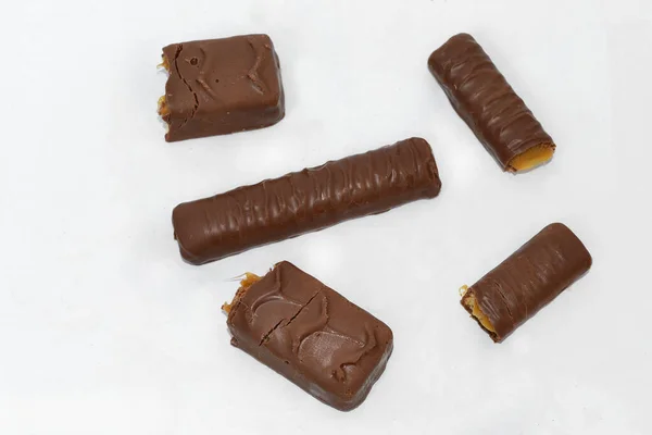 Hay Muchos Trozos Barras Chocolate — Foto de Stock