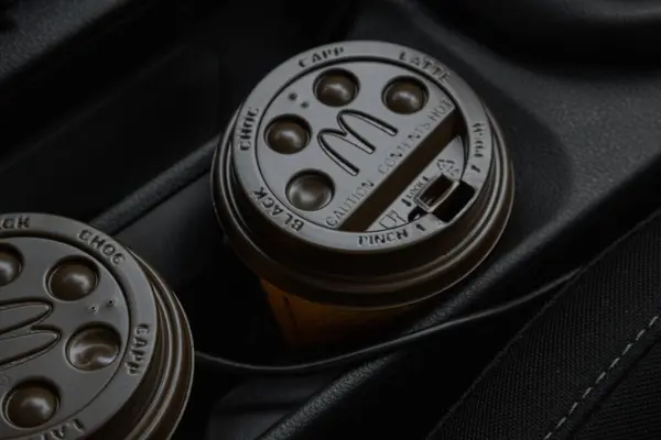Zwei Kaffees Auto Stockfoto