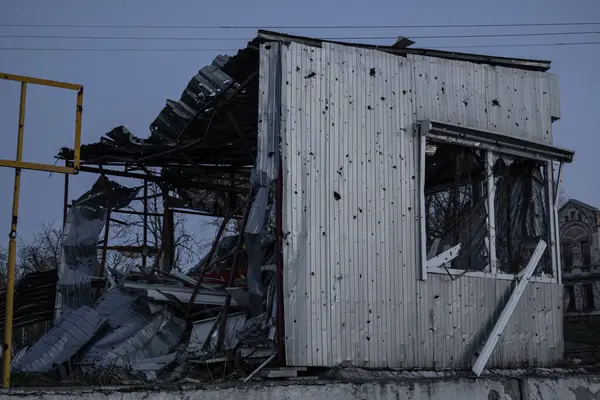 Isjum Ukraine November 2023 Die Russen Feuerten Raketen Und Zerstörten — Stockfoto