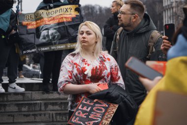 Kyiv, Ukrayna. 18 Şubat 2024 'te 