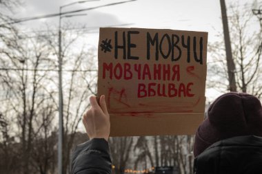 Kyiv, Ukrayna. 3 Mart 2024 'te birçok insan, iki yıldır Rusya' da tutsak olan 