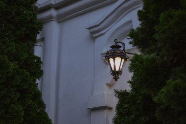 Kyiv, Ukrayna. 4 Mayıs 2024. Kiev Pechersk Lavra içeride. inanılmaz güzel bir mimari. defne kuşunun bölgesi güzelce temizlendi ve çiçeklerle ekildi. Çan kulesinden Kyiv 'e güzel bir manzara