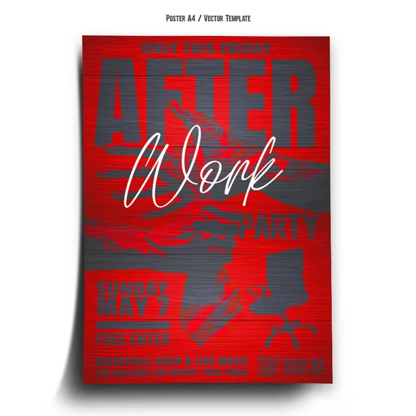 Work Party Club Poster Template — Vettoriale Stock
