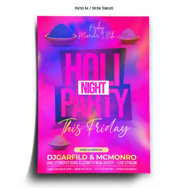 Holi Festival Club Poster Template clipart