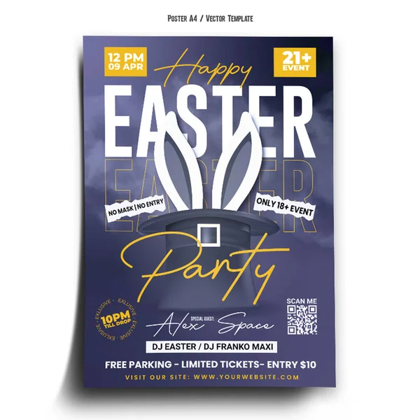 Easter Party Poster Template —  Vetores de Stock