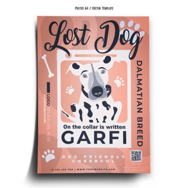 Lost Dog Poster Template clipart