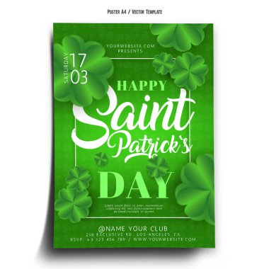 Happy Saint Patricks  Green Day Poster Template