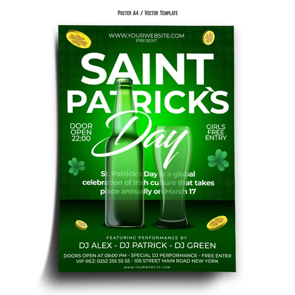 Happy Saint Patricks Day Poster Template — ストックベクタ