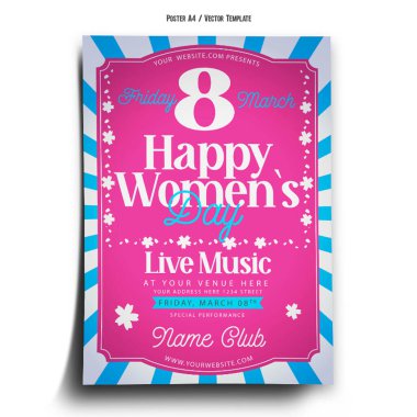 Happy Womens Day Club Event Poster Template