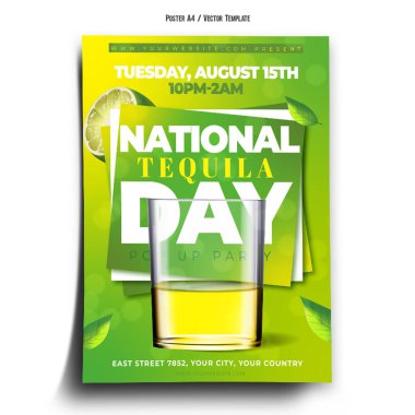 National Tequila Day Poster Template