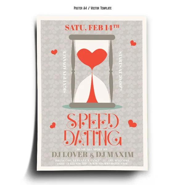 Speed Dating Event 2024 Poster Template — Vettoriale Stock