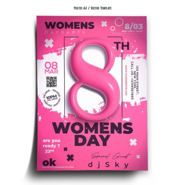 Womens Day Party Poster Template