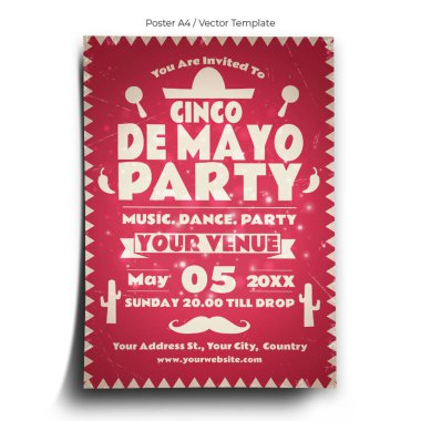 Cinco De Mayo Festivali Poster Şablonu