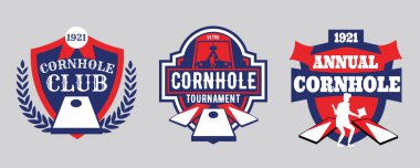 Cornhole Logosu Düzenlenebilir Metni vektör cinsinden ayarla