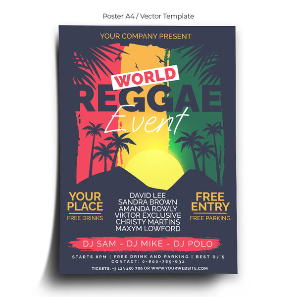 World Reggae Event Poster Template