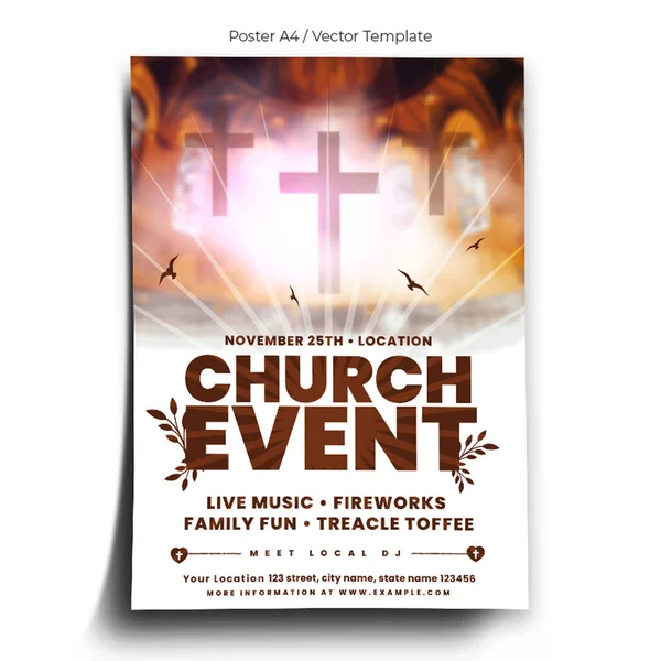 Template Cartaz Evento Igreja —  Vetores de Stock