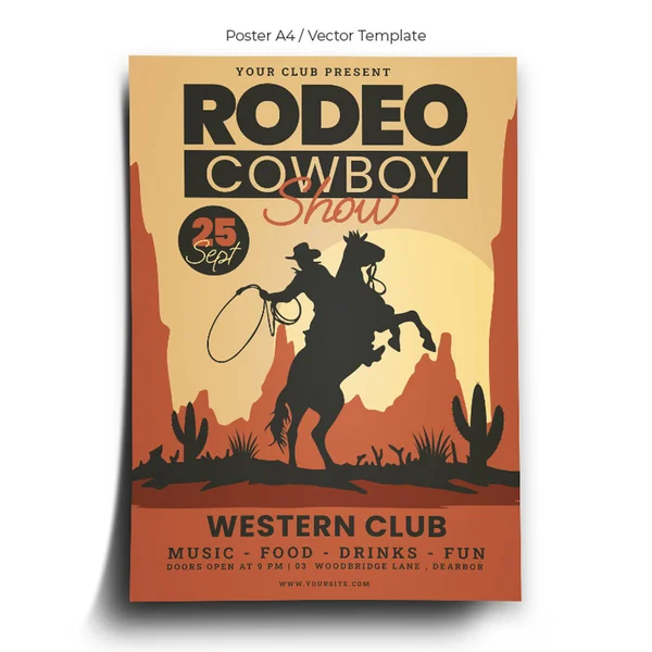 stock vector Rodeo Cowboy Show Poster Template