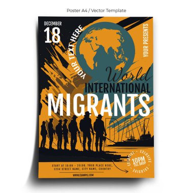 Migrants Day Event Poster Template clipart