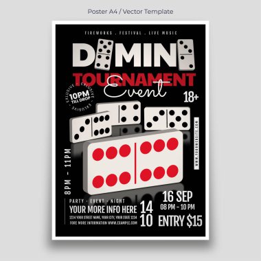 Domino Turnuvası Poster Şablonu