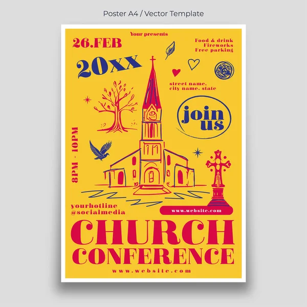 stock vector Church Conference Poster Template