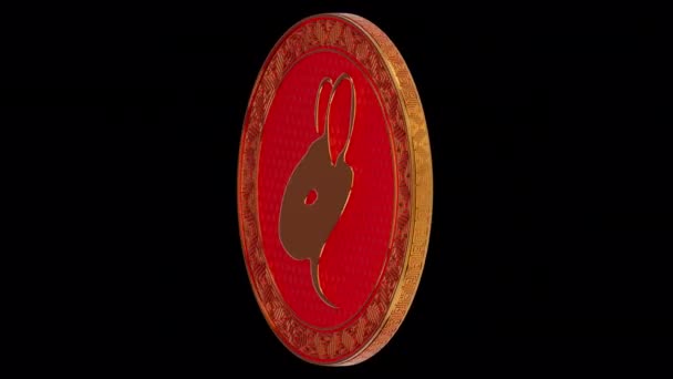 Alfa Kanallı Çin Yeni Yıl Tavşanı Zodiac Döngüsü — Stok video