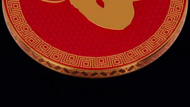 Ano Novo Chinês Zodiac Coelho Transição Com Alpha Channel — Vídeo de Stock